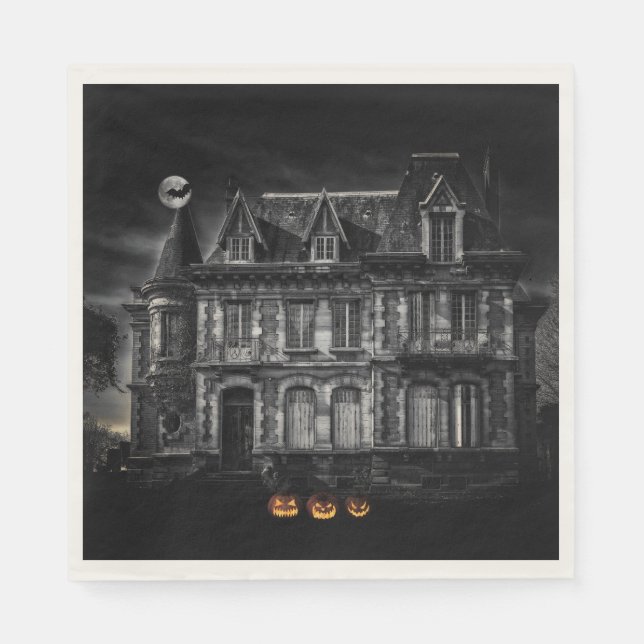 Haunted House Halloween Napkin (Front)