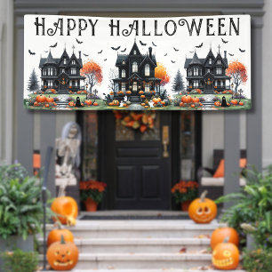 Haunted House Halloween Party Banner