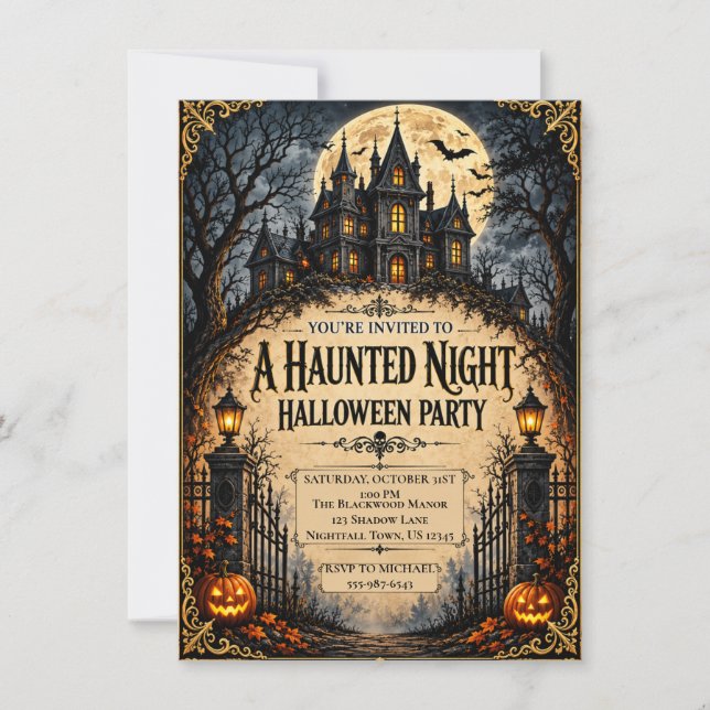 Haunted House Halloween Party Gothic Haunted (Front)