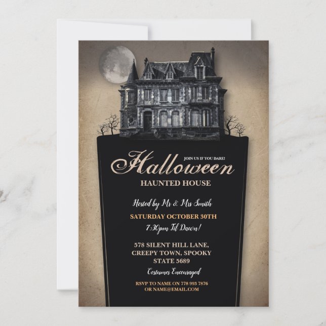 Haunted House Halloween Party Horror Spooky Invite (Front)