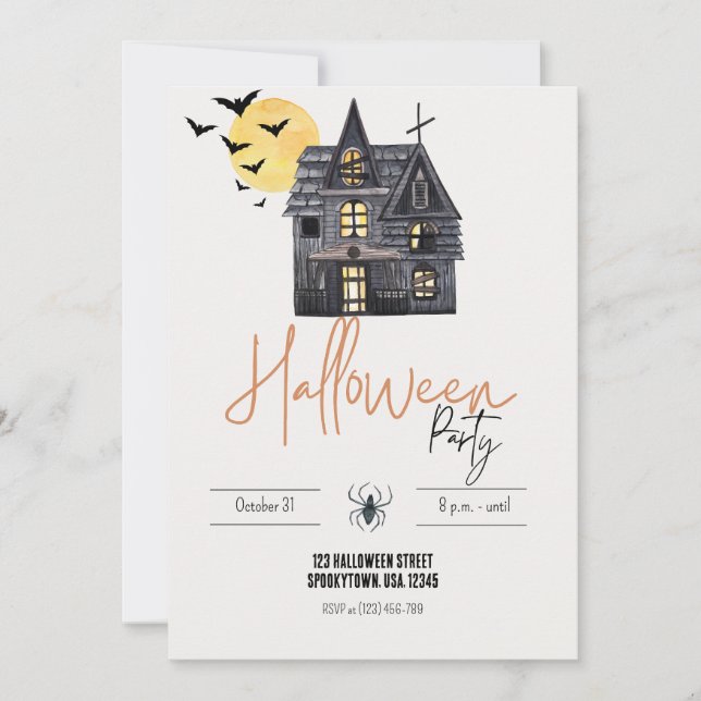 Haunted House Halloween Party Invitation (Front)