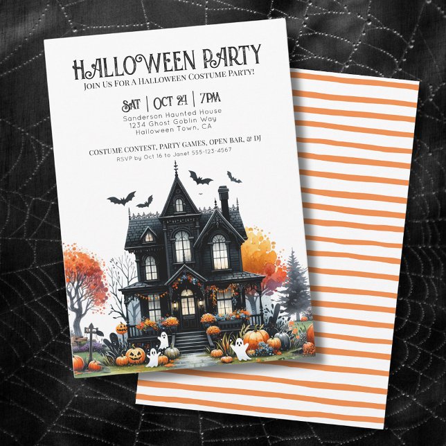  Haunted House Halloween Party Invitation (Haunted House Halloween Party Invitation)