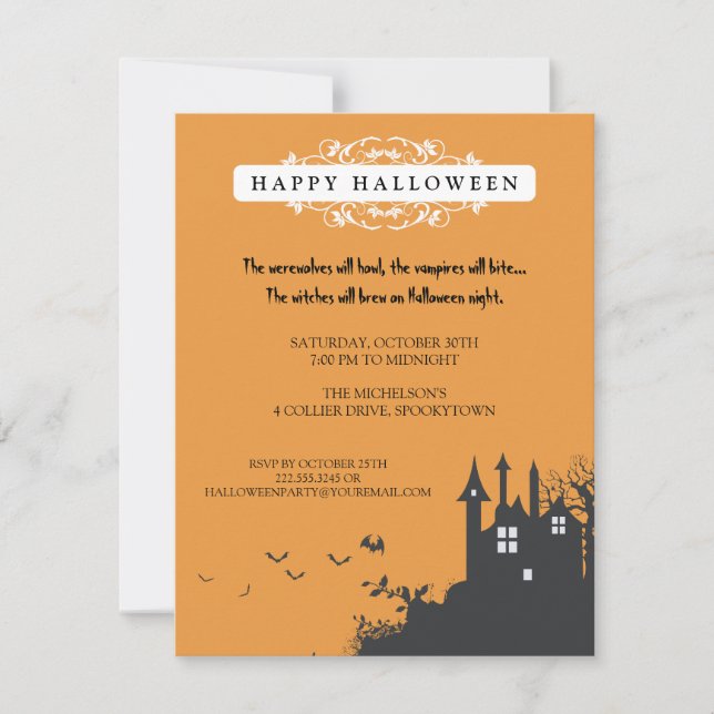 Haunted House Halloween Party invitation (Front)