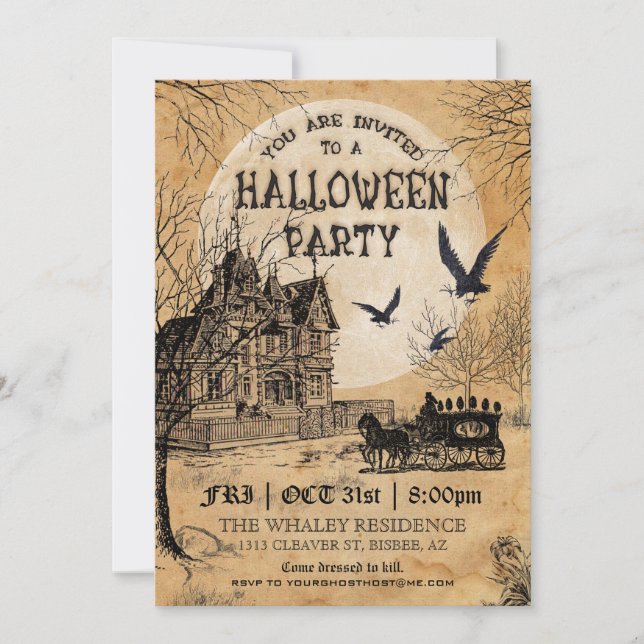 Haunted House Halloween Party Invitation (Front)