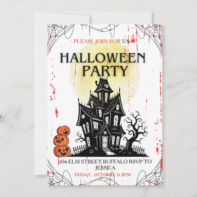 Haunted House Halloween Party Invitation! Invitation (Front)