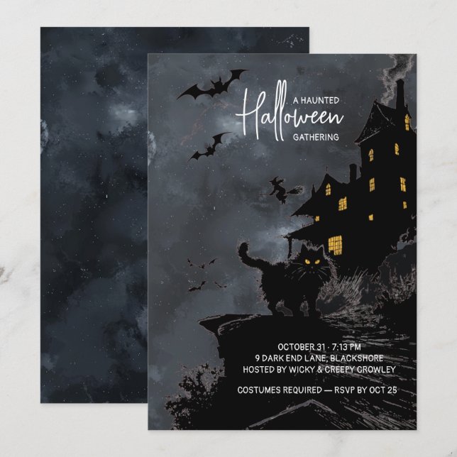 Haunted House Halloween Party Invitation. Invitation (Front/Back)