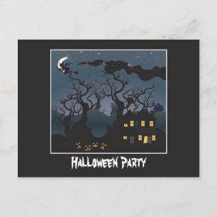 Haunted House Halloween Party Invitation Postcard