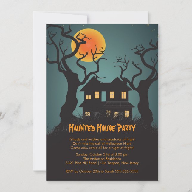 Haunted House Halloween Party Invitations (Front)