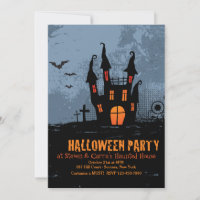 Haunted House Halloween Party Invitations