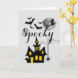 Haunted House Halloween Party Spooky Card