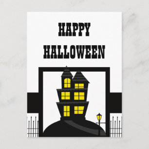 Haunted House Halloween Postcard