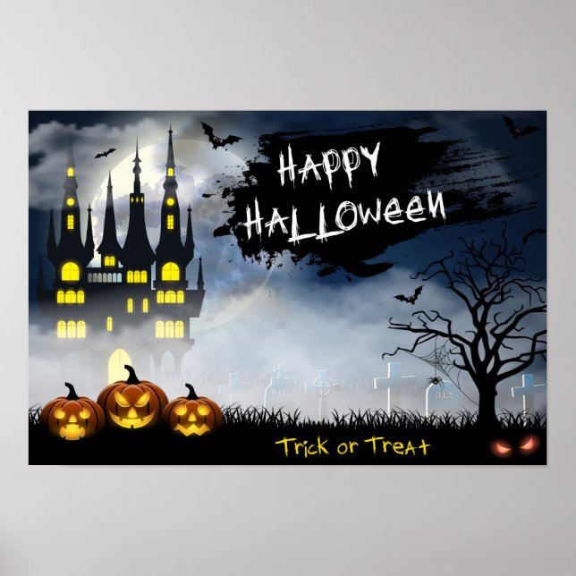 Haunted House Halloween Poster (Front)
