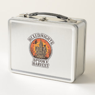 Haunted House Halloween Shirt Vintage Engraving De Metal Lunch Box