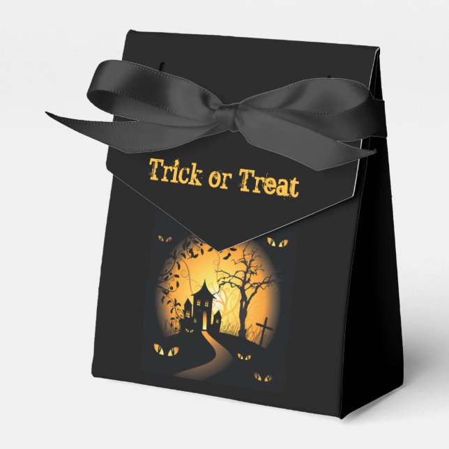 Haunted House Halloween Tent Favour Box (Front Side)