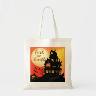 Haunted House Halloween Trick Or Treat Tote Bag