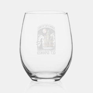 Haunted House Halloween Vintage Engraving Horror S Stemless Wine Glass