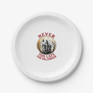 Haunted House Halloween Vintage Engraving Shirt_1 Paper Plate