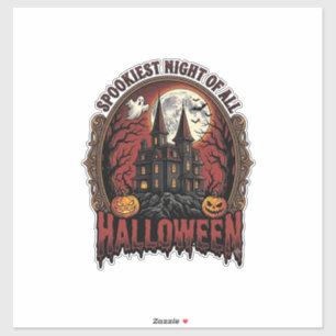 Haunted House Halloween Vintage Engraving Spooky N