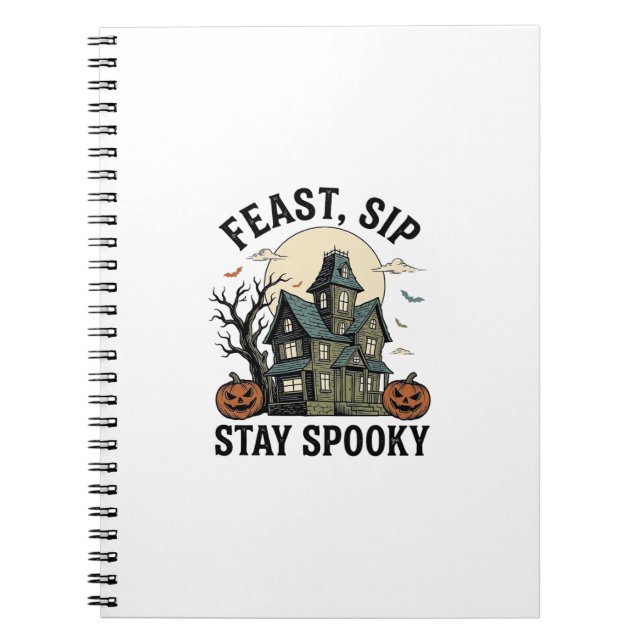 Haunted House Halloween Vintage Engraving Spooky S Notebook (Front)
