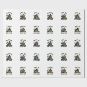 Haunted House Halloween Vintage Engraving Spooky S Wrapping Paper
