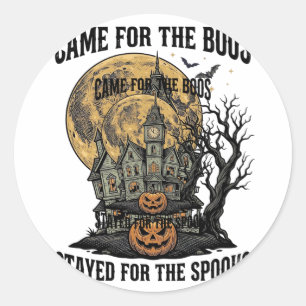 Haunted House Halloween Vintage Engraving Spooky T Classic Round Sticker