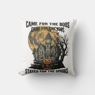 Haunted House Halloween Vintage Engraving Spooky T Cushion