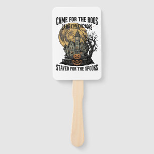 Haunted House Halloween Vintage Engraving Spooky T Hand Fan