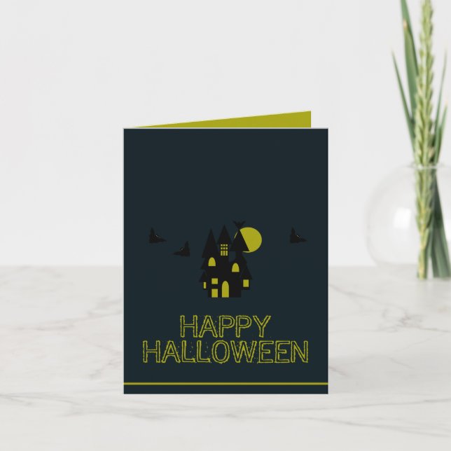 Haunted House, Happy Halloween Card (Front)