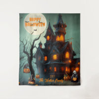 Haunted House Happy Halloween Family Name | Year