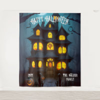 Haunted House Happy Halloween Family Name | Year