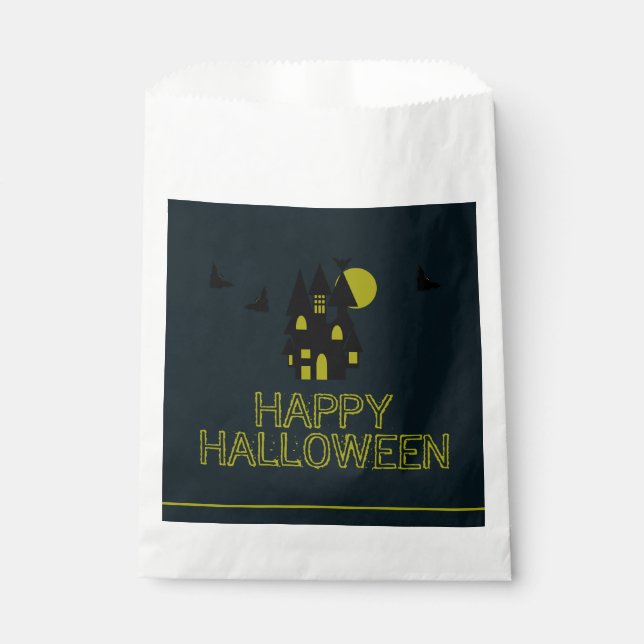 Haunted House, Happy Halloween Favour Bags (Front)