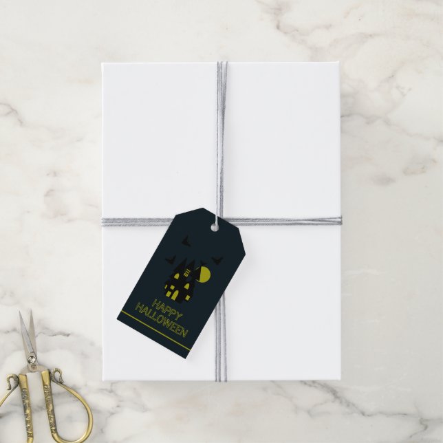Haunted House, Happy Halloween Gift Tags (With Twine)