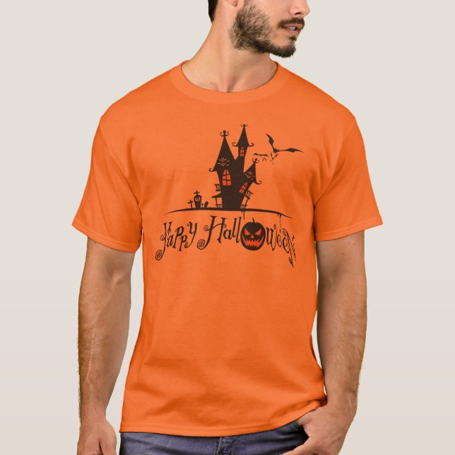 Haunted House Happy Halloween Shirt (Front)