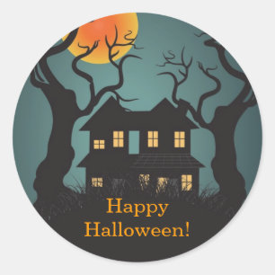 Haunted house Happy Halloween Sticker