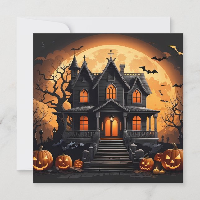 Haunted house holiday card (Front)