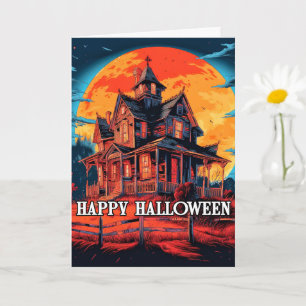 Haunted House In the Moonlight Card
