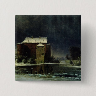 Haunted House in the Snow, 1848 15 Cm Square Badge