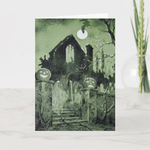 Haunted House Jack O' Lantern Ghost Bat Card