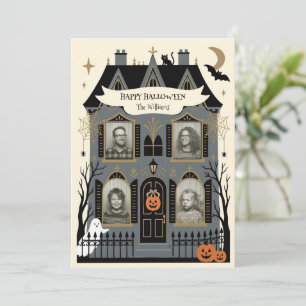  Haunted House  Multi Photo Personalised Halloween Holiday Card