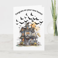 Haunted House New Home Card Congratulations Funny