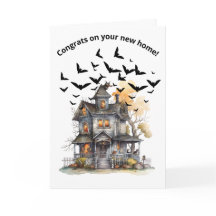 Haunted House New Home Card Congratulations Funny