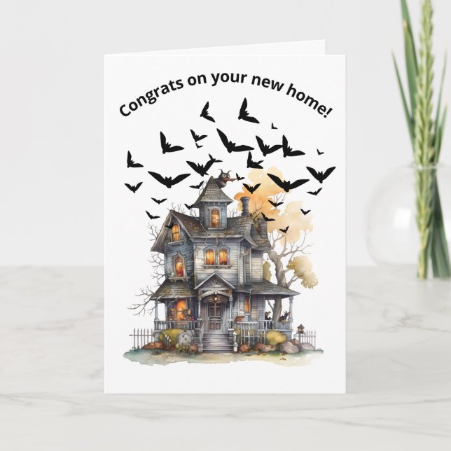 Haunted House New Home Card Congratulations Funny (Front)