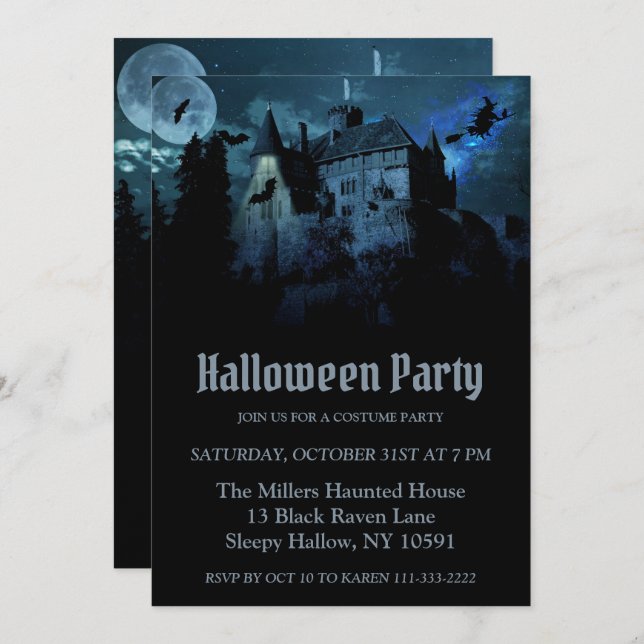 Haunted House on a Hill Invitation (Front/Back)