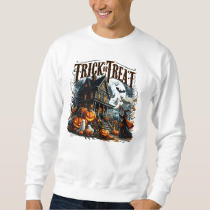 Haunted house on a spooky Halloween night Sweatshirt