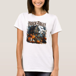 Haunted house on a spooky Halloween night T-Shirt
