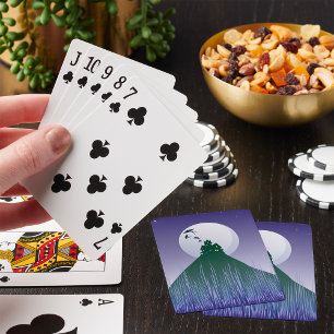 Haunted House on Hill Halloween Night Playing Cards