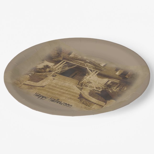 Haunted House Paper Plate (Angled)