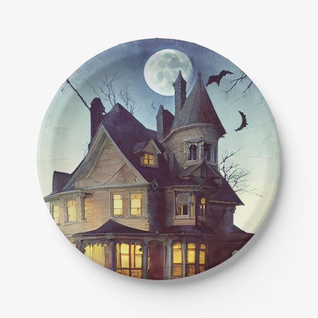 Haunted House Paper Plates (Front)