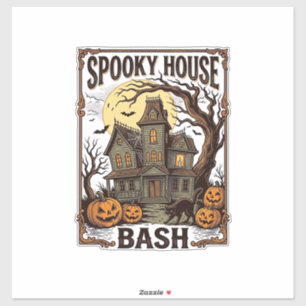 Haunted House Party Vintage Engraving Halloween De