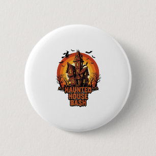Haunted House Party Vintage Engraving Halloween De 6 Cm Round Badge